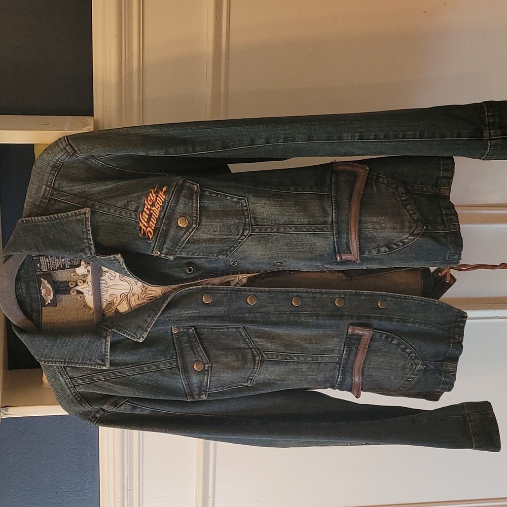 Harley Davidson distressed demin blazer